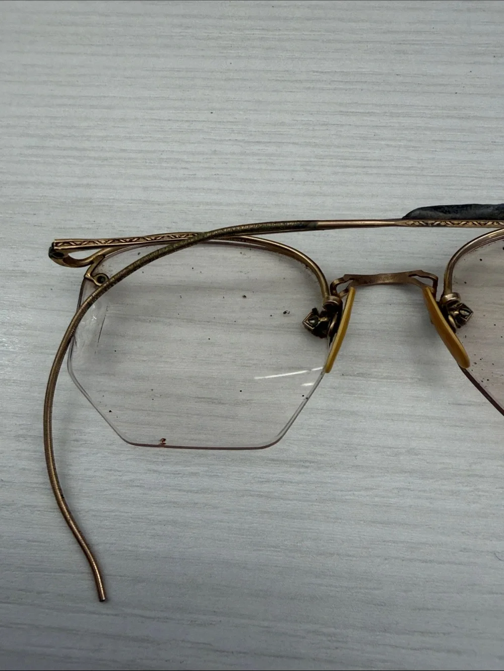 12K Gold Filled Rim Rimless Octagonal Eyeglasses